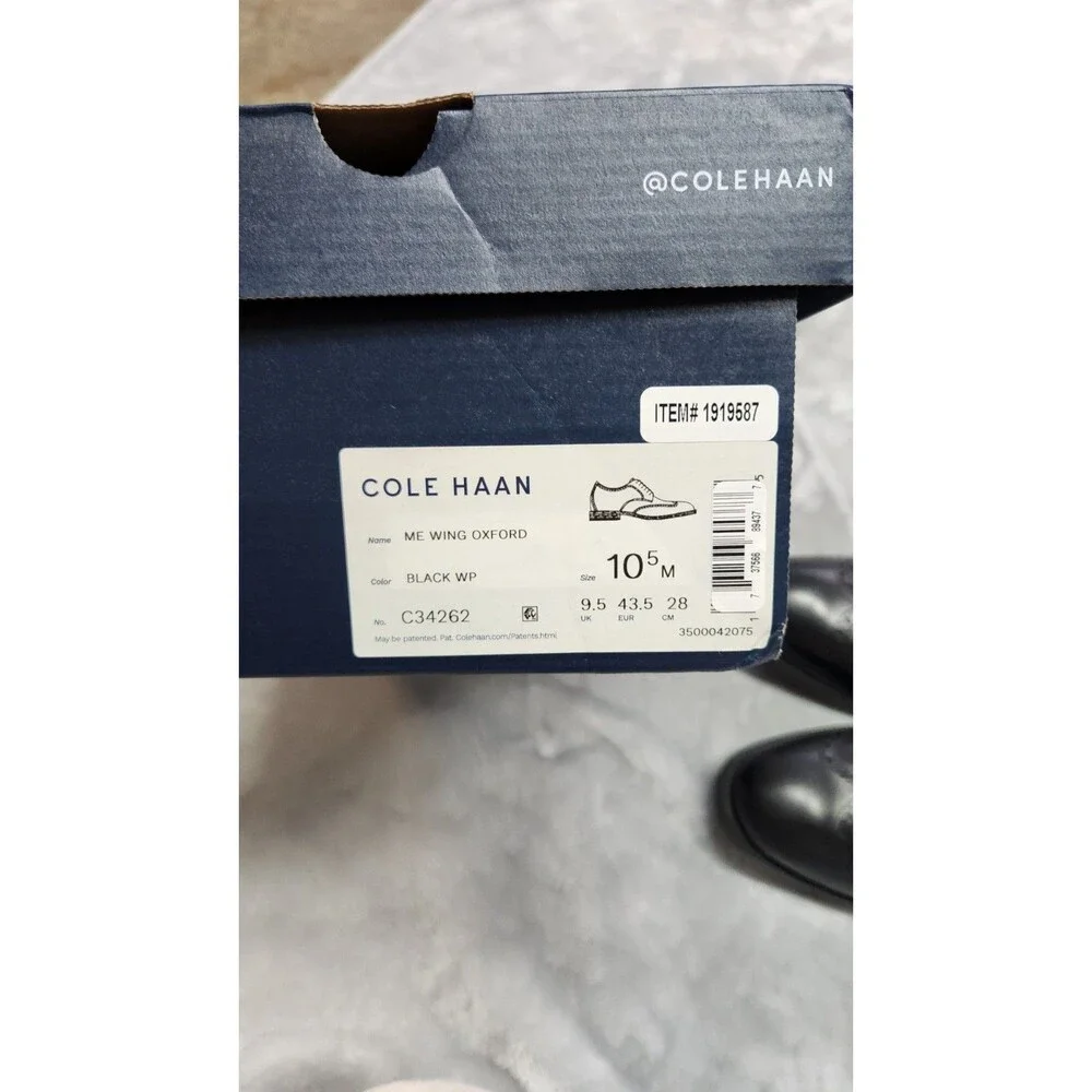 Cole Haan Men's Size 10.5 Black ME Wing Oxford Shoes New with Box‎